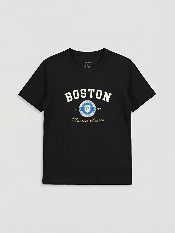 LC WAIKIKI Boston Baskılı Erkek Çocuk Tişört