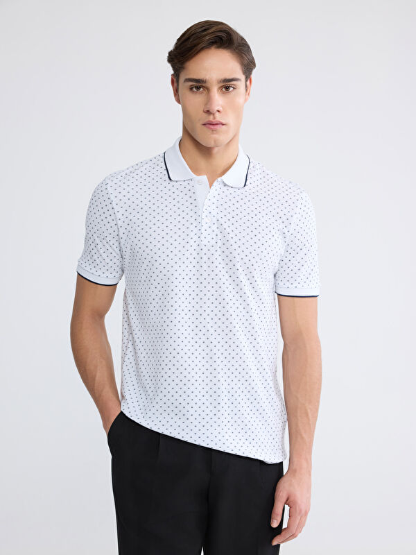 LCWAIKIKI Classic Polo Yaka Desenli Pike Erkek Tişört