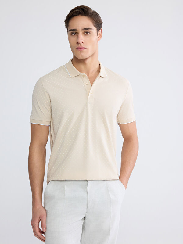 LCWAIKIKI Classic Polo Yaka Desenli Pike Erkek Tişört