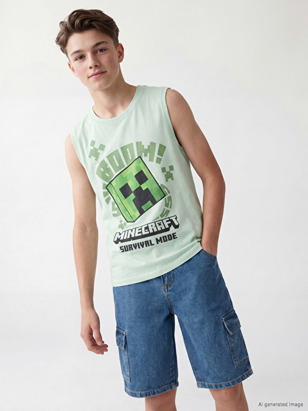 LCW Kids Minecraft Printed Boys' Tank Top