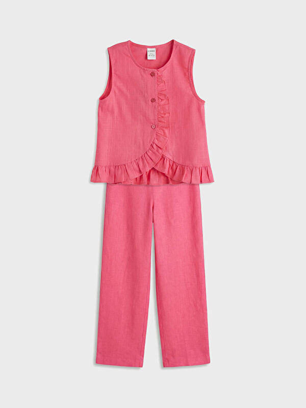 LCW Kids Wide Leg Ruffled Girls' Set