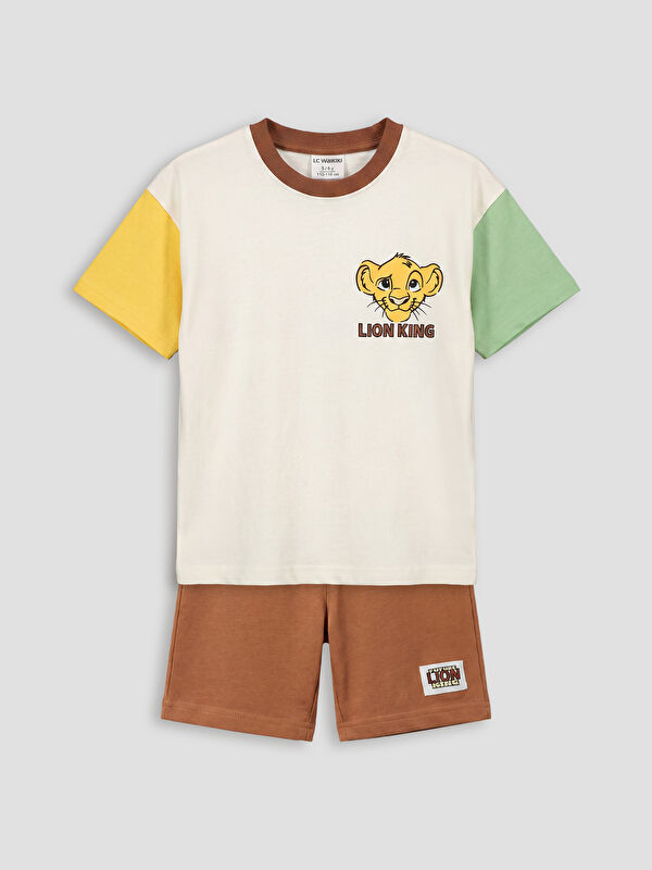 LCW Kids طقم أولادي مطبوع الأسد الملك