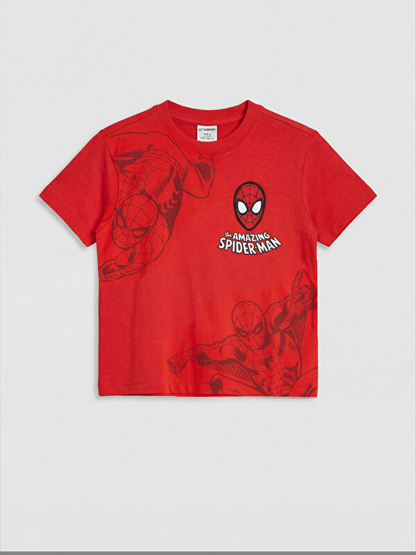LCW Kids Spider-Man Nakışlı Erkek Çocuk Tişört