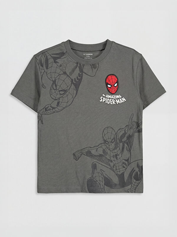 LCW Kids Spider-Man Nakışlı Erkek Çocuk Tişört