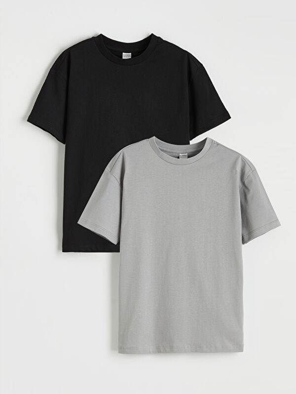 LCW Kids Lot de 2 T-shirts Garçon Col Rond