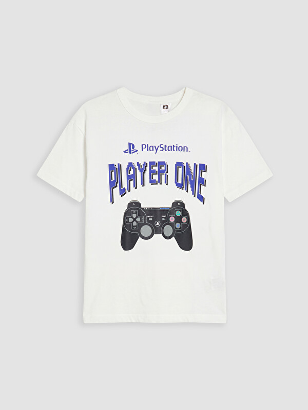 LCW Kids Bisiklet Yaka Playstation Baskılı Erkek Çocuk Tişört