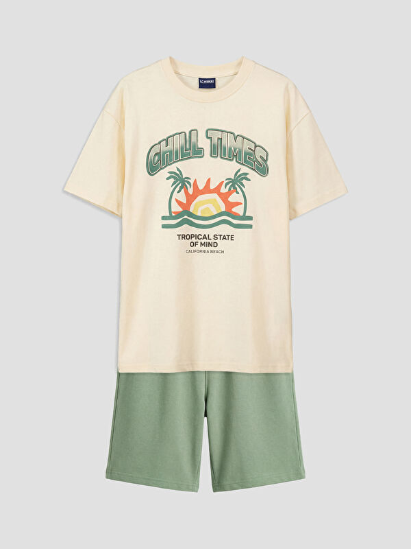 LCW Kids Printed Boys' T-shirt and Shorts Set