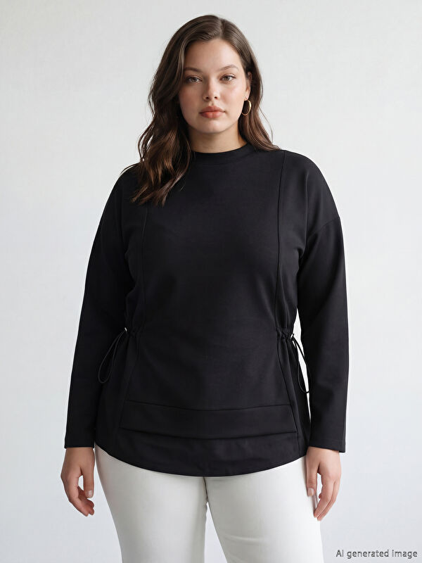 LCW Modest Soft Touch Oversize Kadın Sweatshirt Tunik