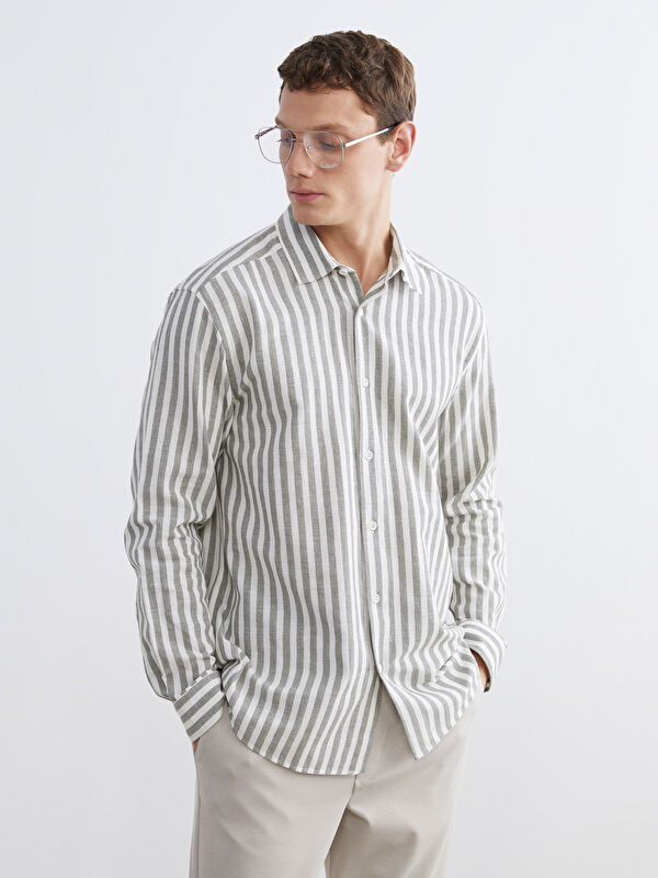 LCW Vision Regular Fit Çizgili Erkek Gömlek