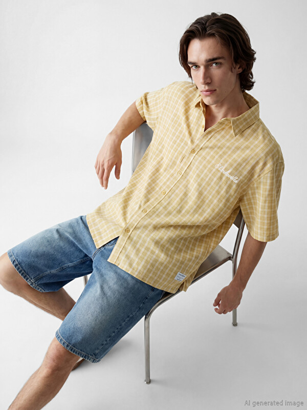 XSIDE Loose Fit Nakışlı Erkek Gömlek