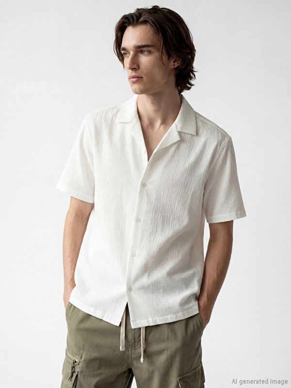 XSIDE Loose Fit Gofre Erkek Gömlek