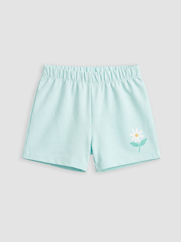 LCW Kids Beli Lastikli Çiçekli Kız Çocuk Şort