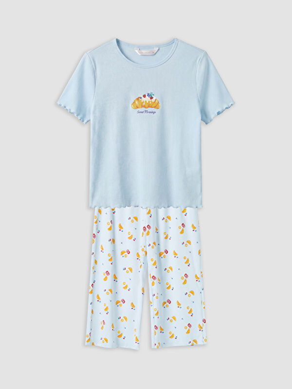 LCW DREAM Desenli Kadın Kaprili Pijama Takımı