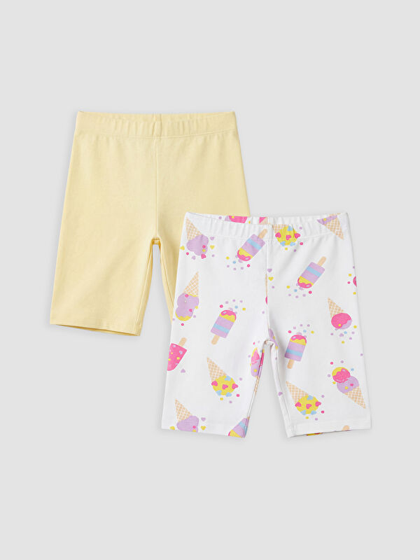LCW Kids Elastic Waist Girls' Short Leggings 2 Pack