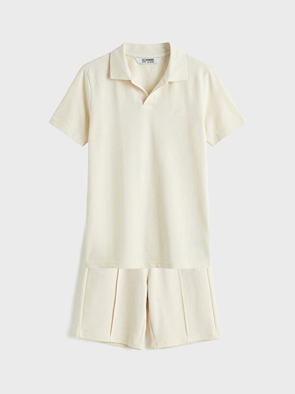 LCW Kids Boys' Polo Collar Short Sleeve T-Shirt and Shorts