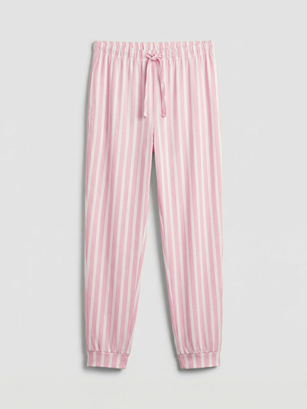 LCW Young Beli Lastikli Kadın Çizgili Jogger Pijama Altı