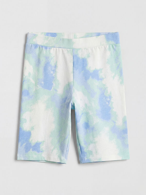 LCW Kids Batik Patterned Elastic Waist Girls' Short Leggings