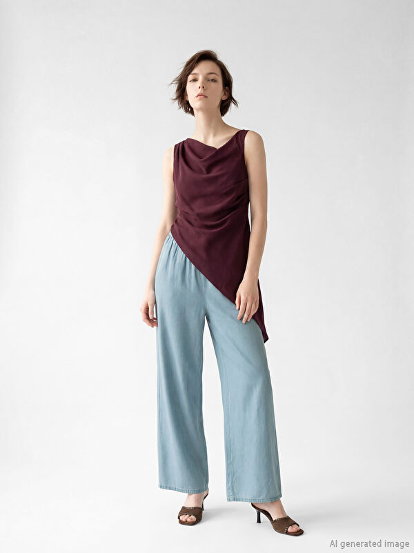 LCW Jeans Elasticated Waist Wide Leg Women's Jeans