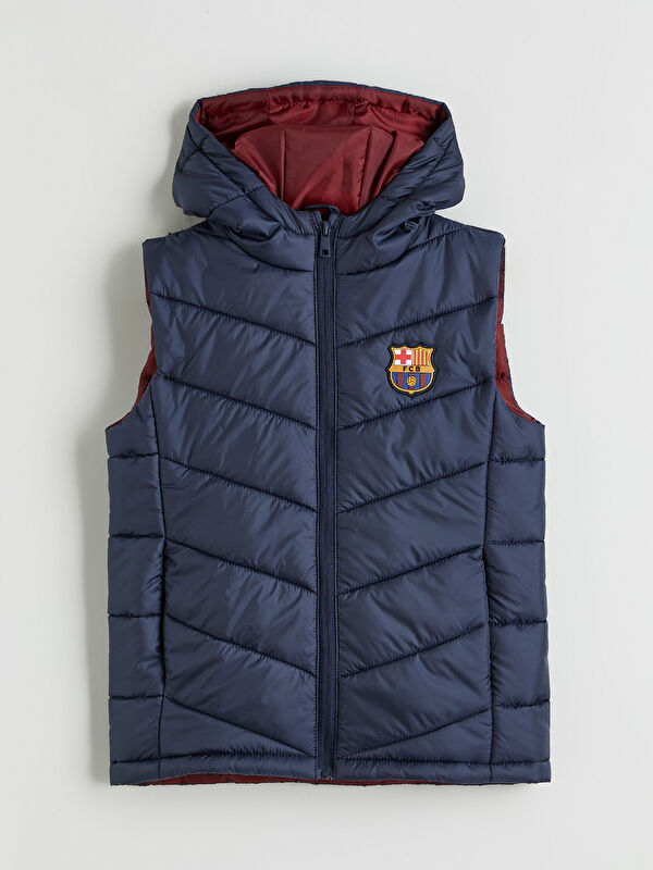 LCW Kids Hooded FC Barcelona Printed Boys' Vest