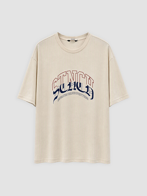 XSIDE Man Beige T-Shirt