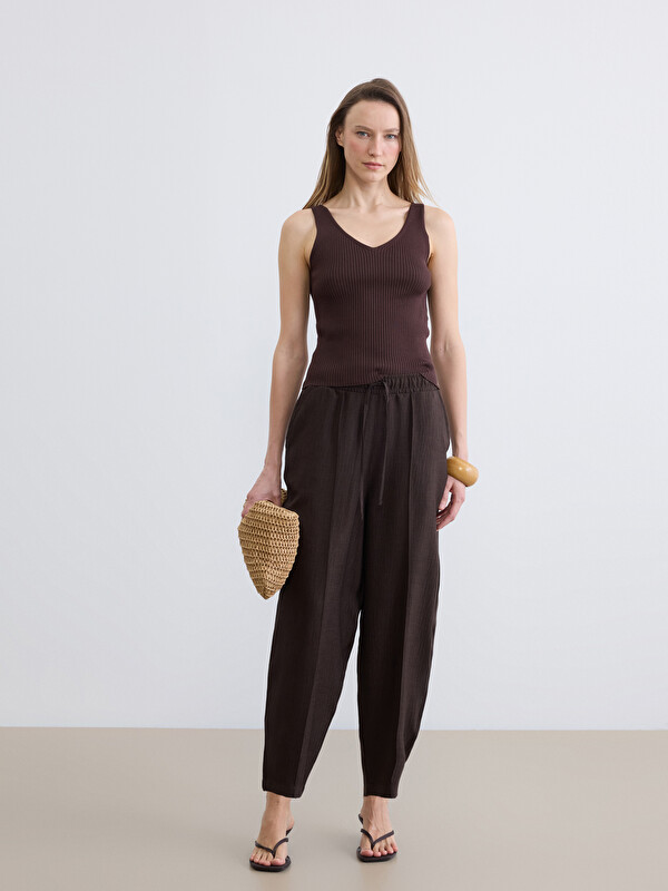 LCW Vision Elastic Waist Carrot Fit Women's Trousers