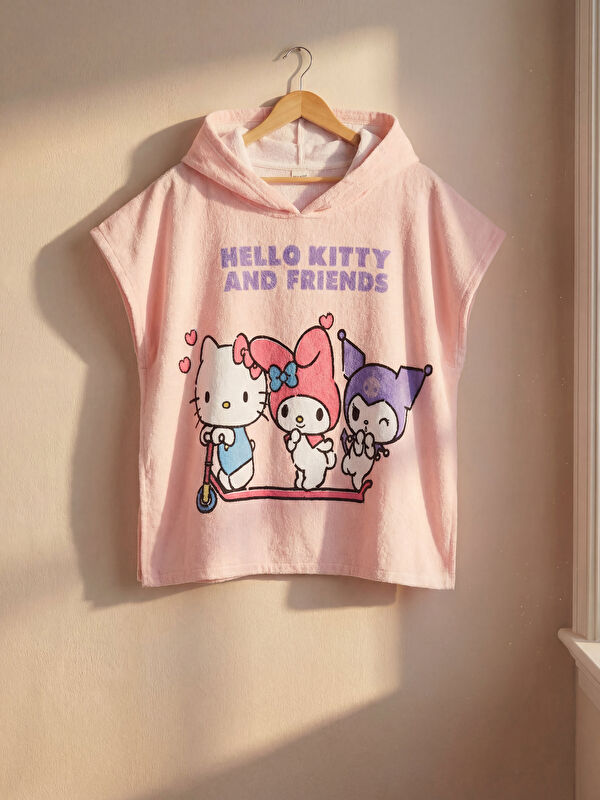 LCW HOME Hello Kitty Baskılı Kız Çocuk Panço Havlu