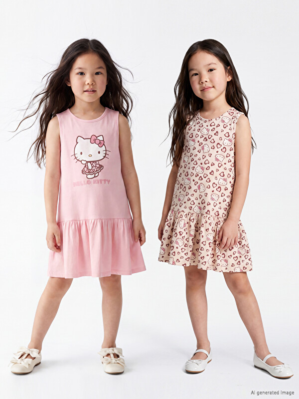 LCW Kids Hello Kitty Printed Girls' Dress 2 Pack