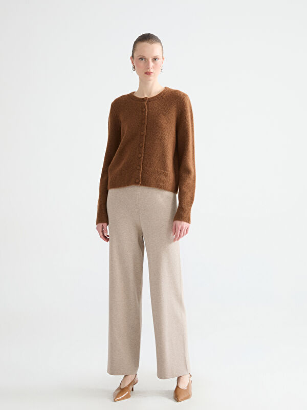 LCWAIKIKI Classic Pantalon en Tricot pour Femmes avec Taille Élastiquée