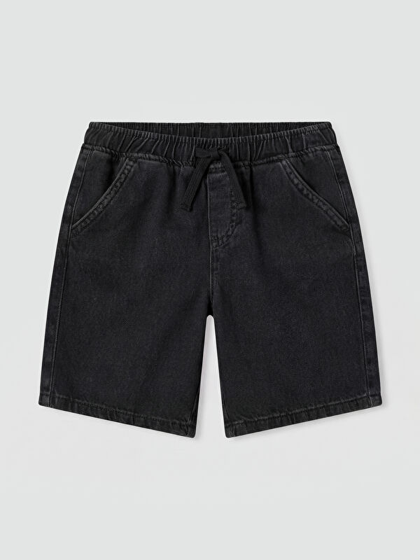 LCW Kids Beli Lastikli Erkek Çocuk Jean Şort