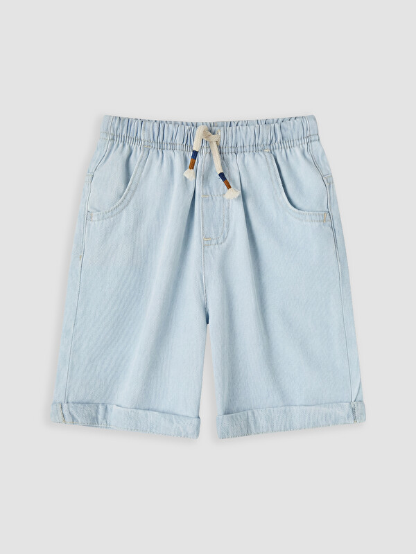 LCW Kids Beli Lastikli Erkek Çocuk Jean Şort