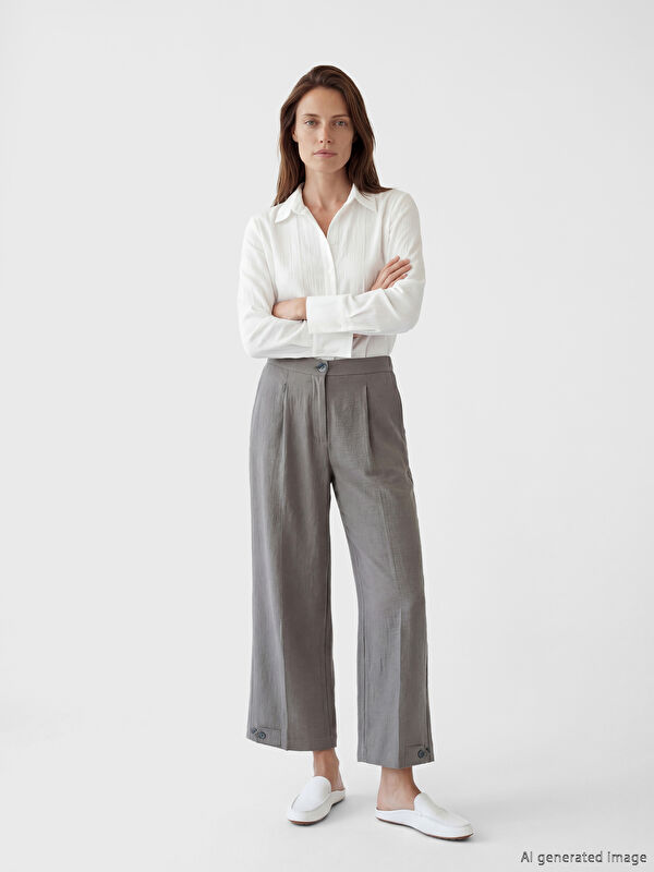 LCW Grace Damenhose aus Leinen-Look mit elastischem Bund
