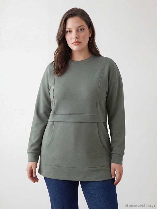 LCW Modest Soft Touch Kadın Sweatshirt Tunik	