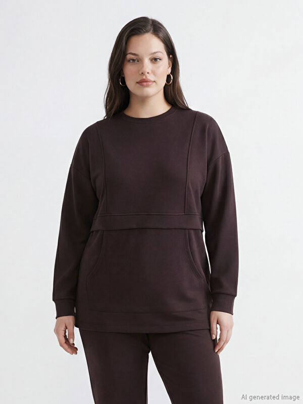 LCW Modest Soft Touch Kadın Sweatshirt Tunik	
