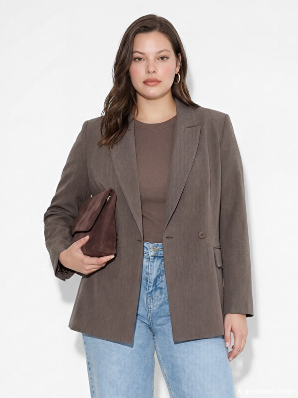 LCW STUDIO Kruvaze Yaka Kadın Blazer Ceket