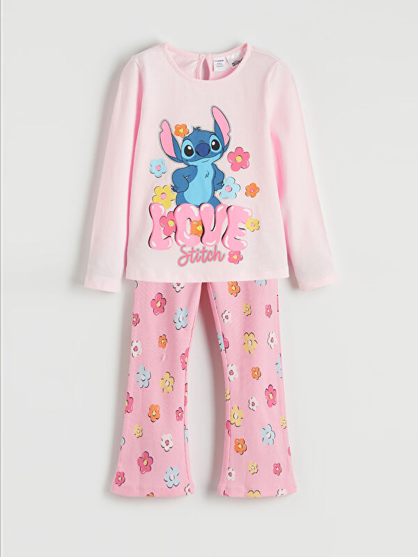 LCW Kids Lilo & Stitch Printed Girls' T-Shirt and Leggings