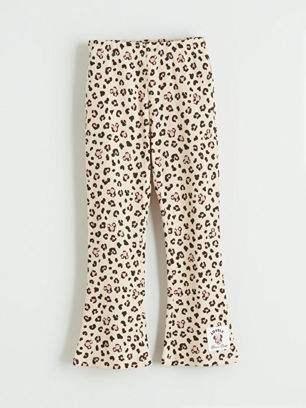 LCW Kids Minnie Mouse Printed Girls' Flare Leggings