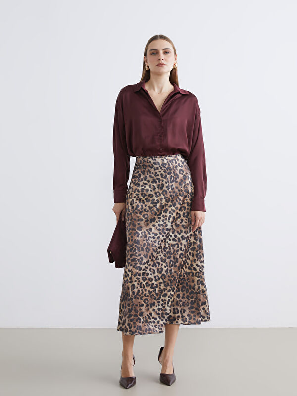 LCWAIKIKI Classic Leopar Desenli Saten Etek