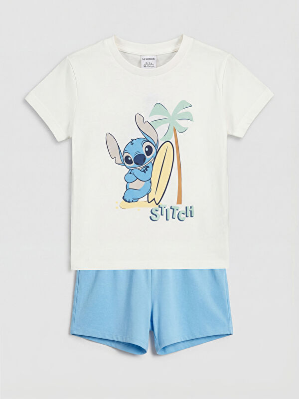 LCW baby Stitch Printed Baby Boys' Shorts Set