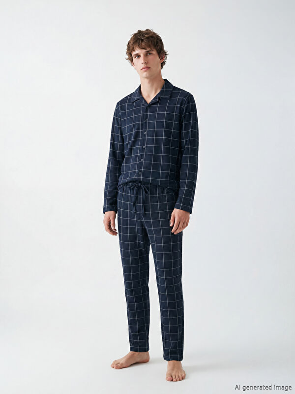 LC WAIKIKI Standart Kalıp Ekose Erkek Pijama Takımı