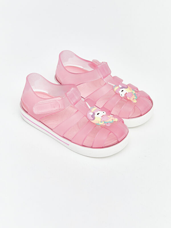 LCW STEPS Baskılı Kız Bebek Sandalet