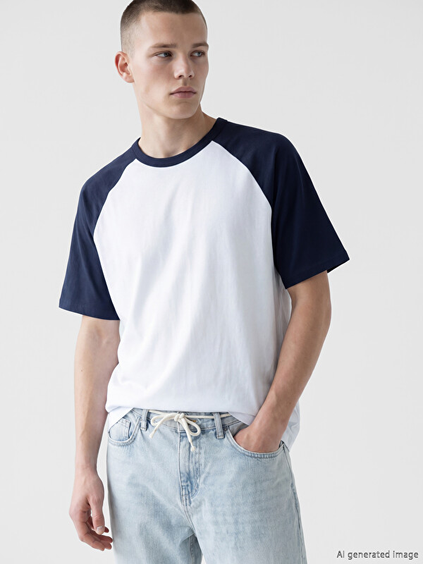 XSIDE Crew Neck Jersey Raglan Sleeve Men's T-Shirt