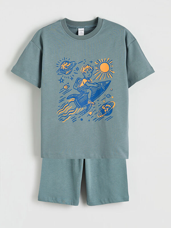 LC WAIKIKI Baskılı Erkek Çocuk Şortlu Pijama Takımı