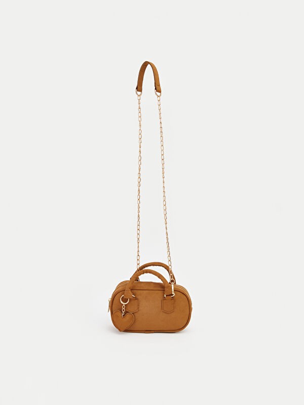 LCW ACCESSORIES Kalp Aksesuarlı Süet Görünümlü Kadın Omuz Çantası