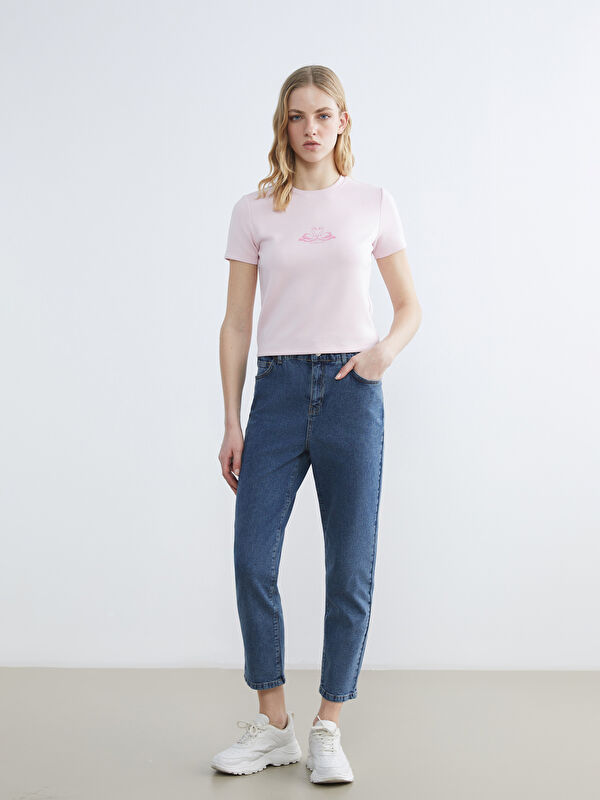 LCWAIKIKI Classic Beli Lastikli Slim Fit Kadın Jean Pantolon