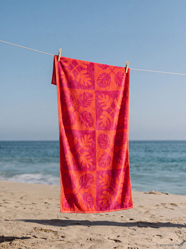LCW ACCESSORIES Leaf Patterned Women's Beach Towel 70x150 cm