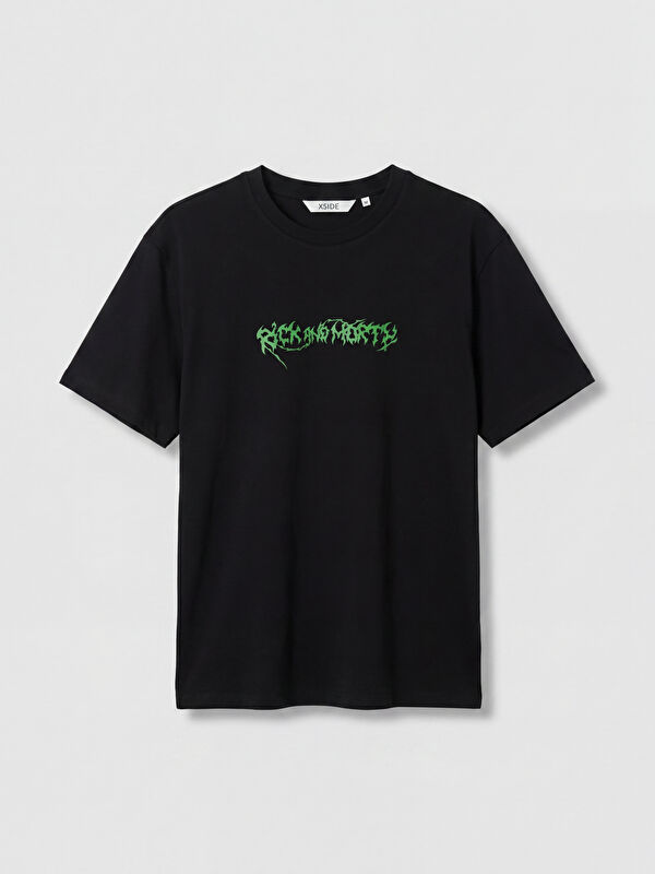 XSIDE Bisiklet Yaka Rick and Morty Baskılı Erkek Tişört