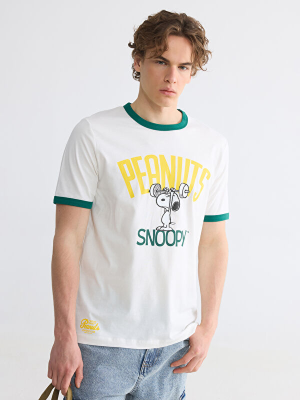 XSIDE Bisiklet Yaka Snoopy Baskılı Erkek Tişört