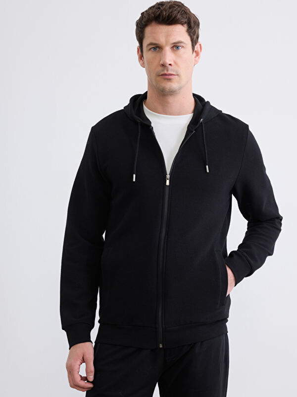LCWAIKIKI Classic Kapüşonlu Erkek Fermuarlı Sweatshirt