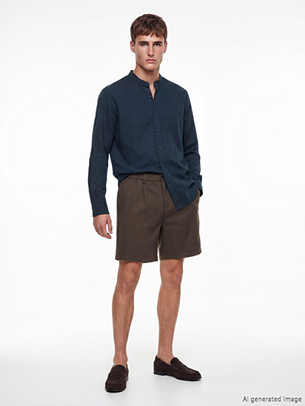 LCW Vision Relax Fit Linen Look Men's Shorts