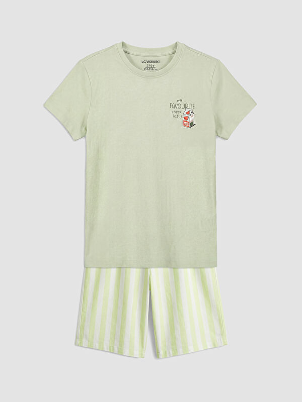 LCW Kids Boy GREEN Shortie Pyjama Set